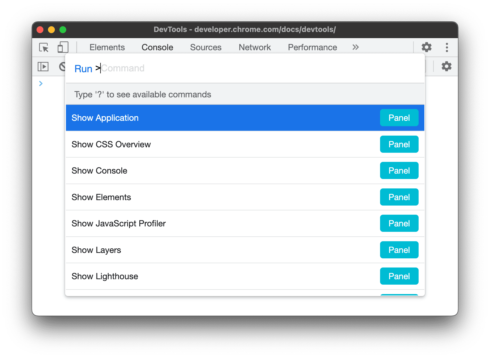 Chrome Command Menu